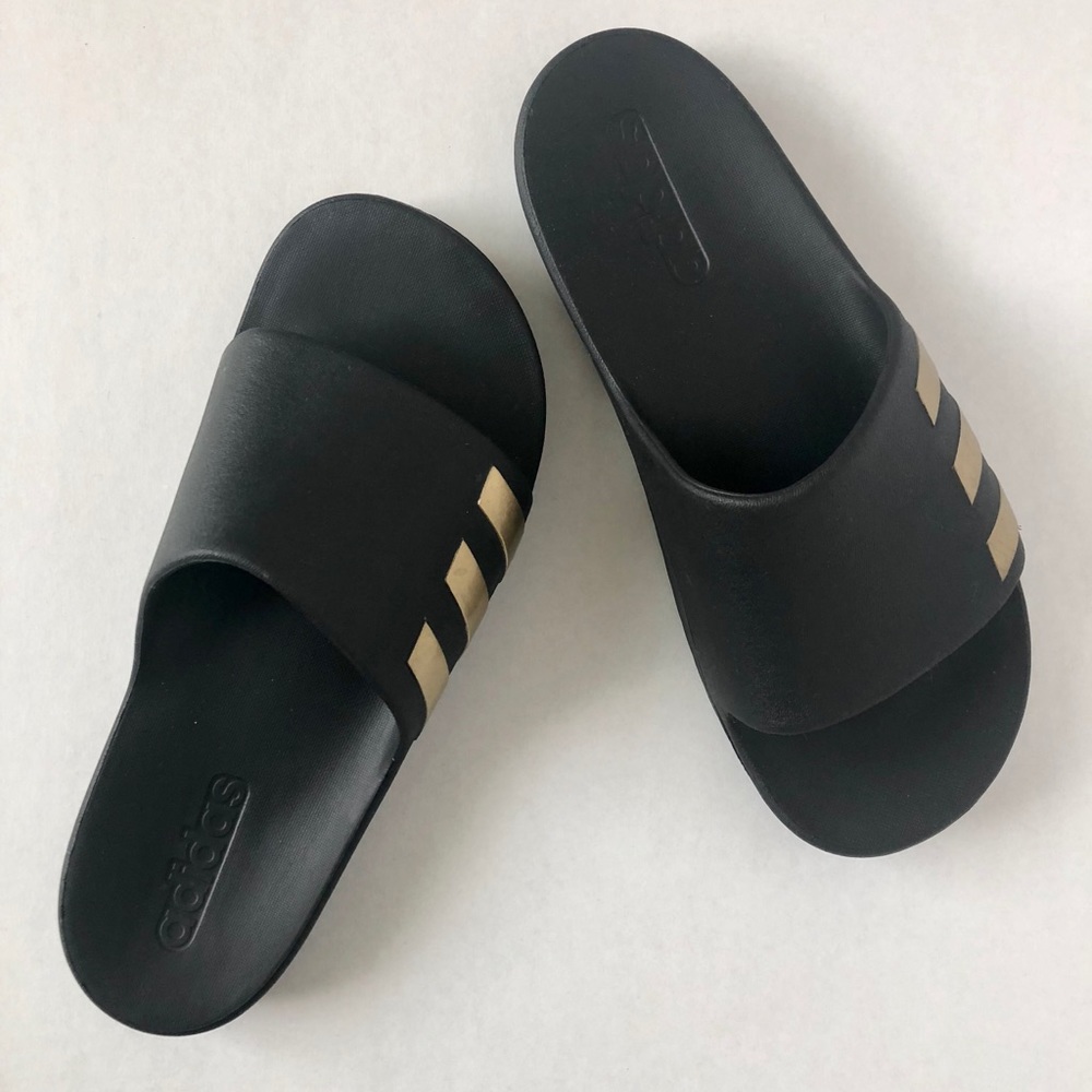 Adidas Black/Gold Slide Sandles